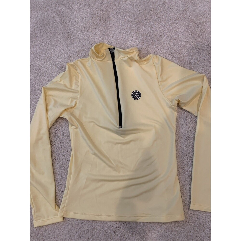 Rose & Steel Womens Small Zip Golf Performance Stretch Athletic Shirt Yellow
